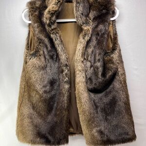 Abercrombie & Fitch Brown Faux Fur Vest